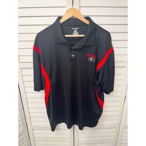 Pro Edge Polo Shirt Mens Black Georgia Bulldogs Embroidered Mesh Large